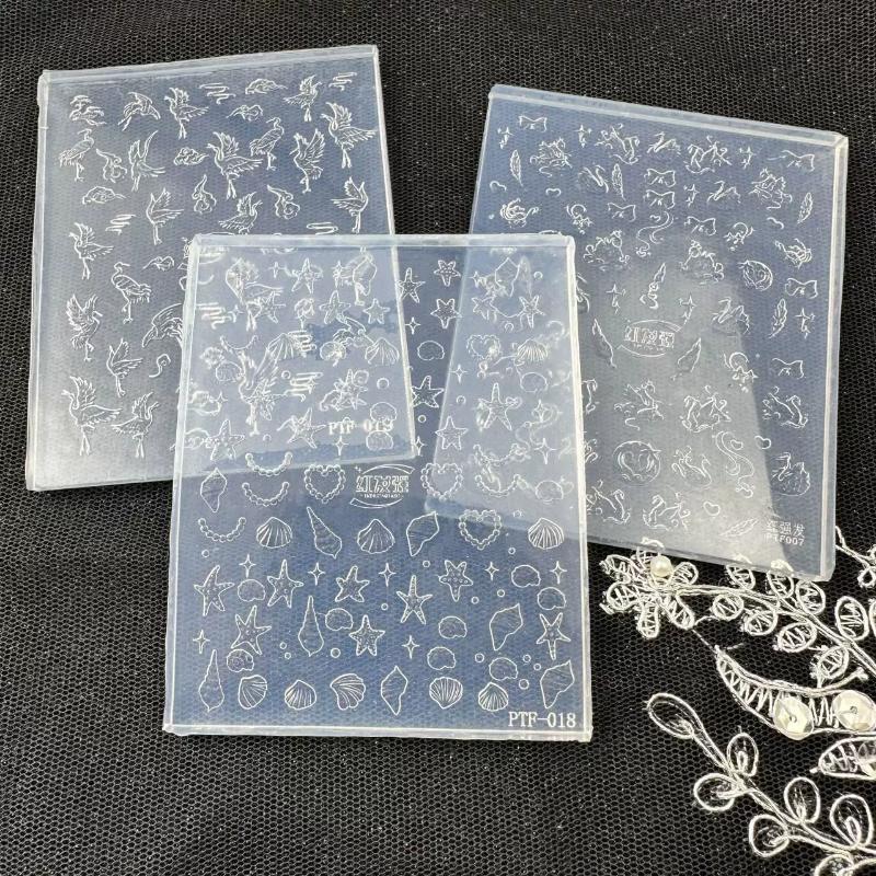 1 Pc Crane Swan Conch Silicone Nail Mold Beauty Fish Tail Conch Starfish Nail Art 3D Decoration Diy Nail Mold