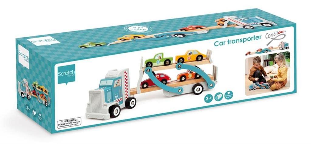Scratch Wooden Car Carrier Wooden Toy Vehicle Slope Toy 6181098 Authentic