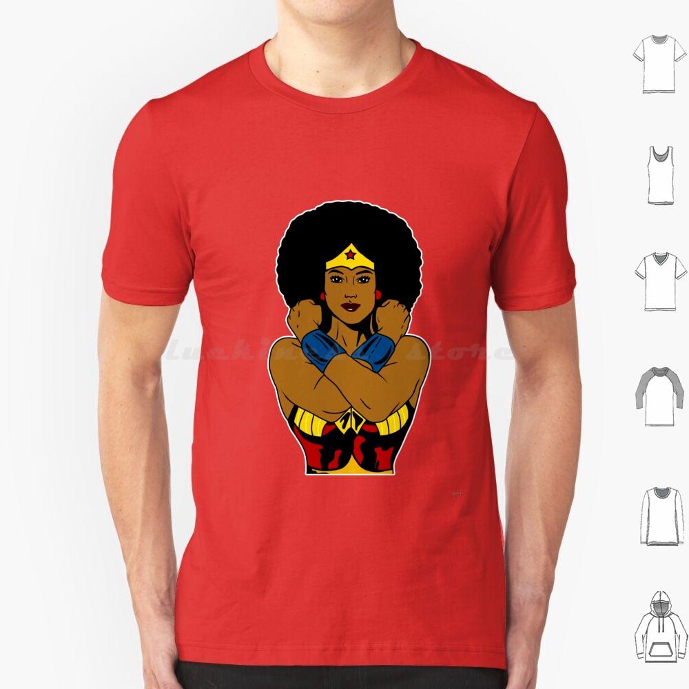 Strong Black Superhero Woman Afro Melanin T Shirt 6xl Cotton Cool Tee African American Africa Afro American Superhero Black