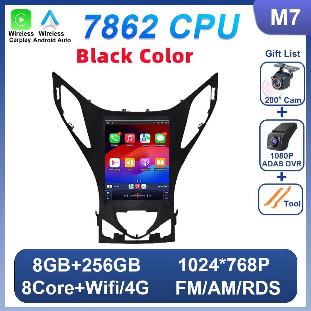 9.7 Inch Car Radio Android 14 For Hyundai Azera 2011 2012 For Tesla Style Car Multimedia Stereo Carplay Bluetooth Navigation DSP