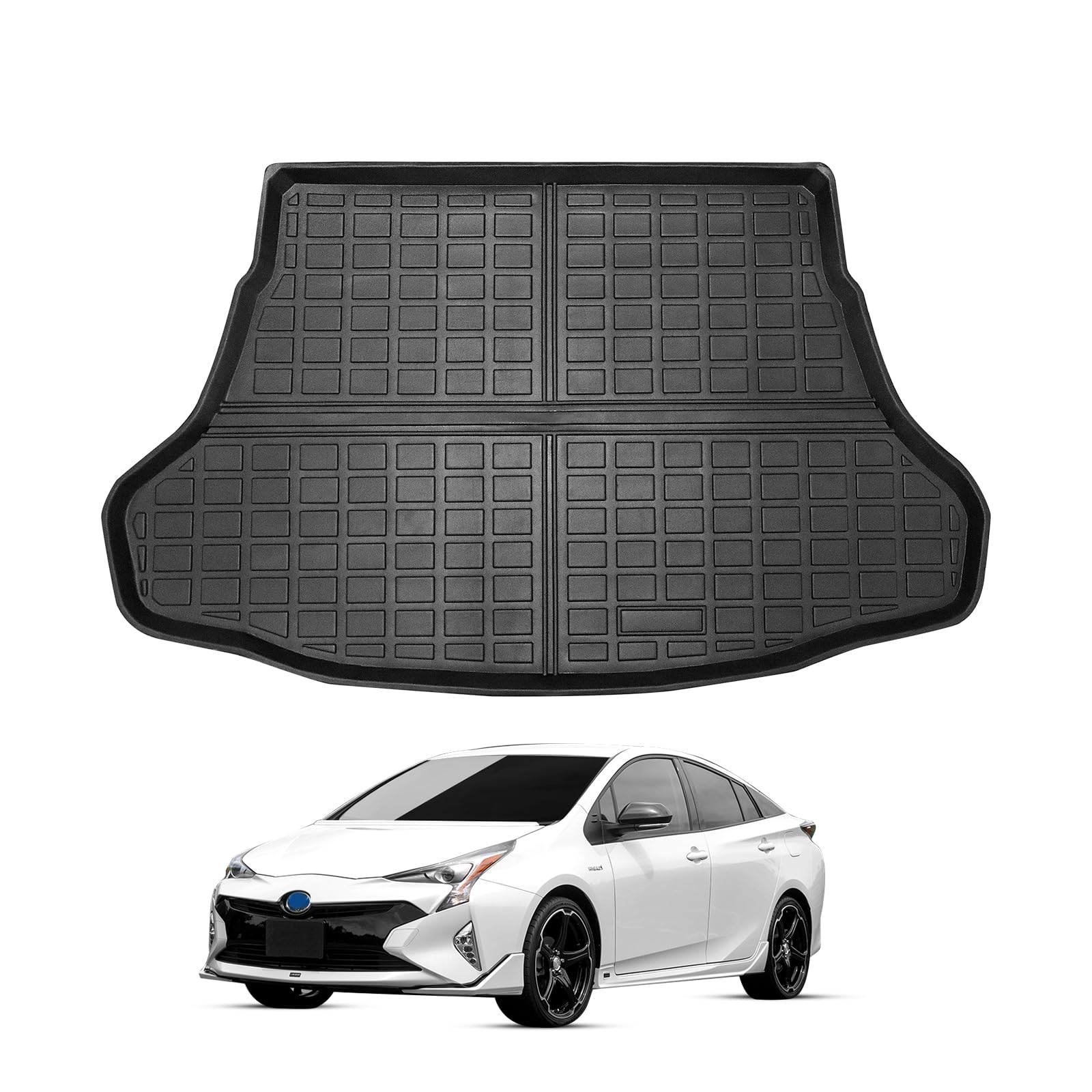 

BIGKON Trunk Mat for Toyota Prius 50 Series Made of TPE Protective Car Accessories (ZVW50, ZVW51, ZVW55) (2015.12 - Present), Custom-Fit чёрный