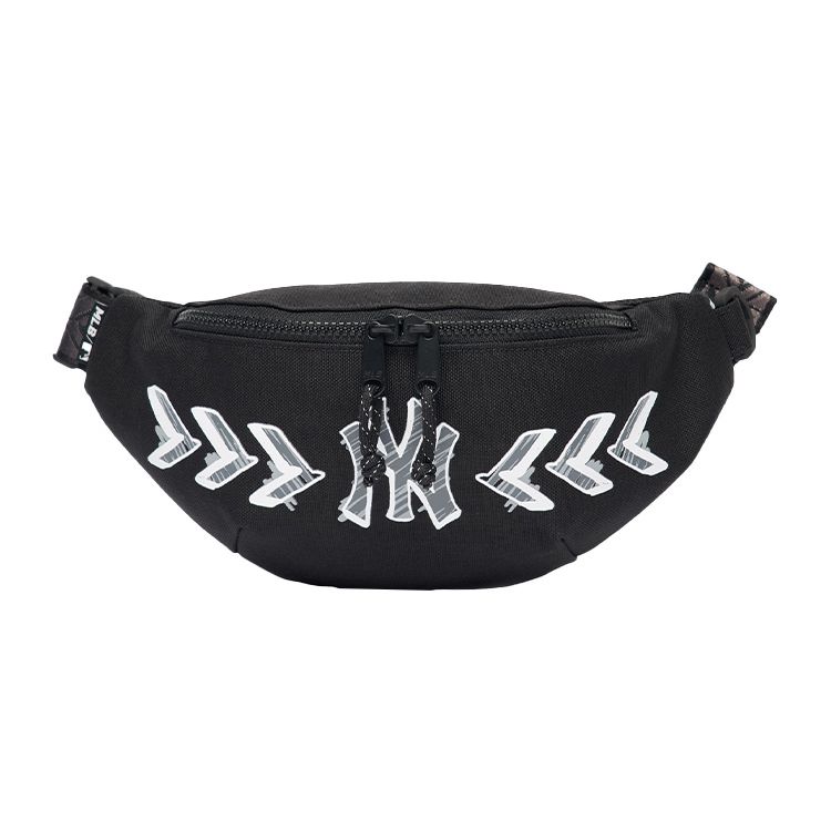 MLB NY Yankees Color Block Arrow Sports Trend Workwear Nylon Waist Bag Unisex Waist Bag Black 3AHSM032N-50BKS One Size