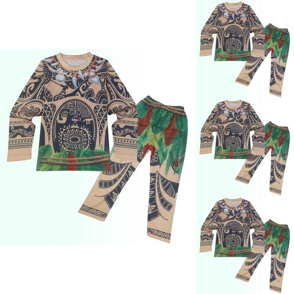 Moana Maui Kids Boy Tshirt And Pants Costume Set Perfect For Halloween And Cosplay