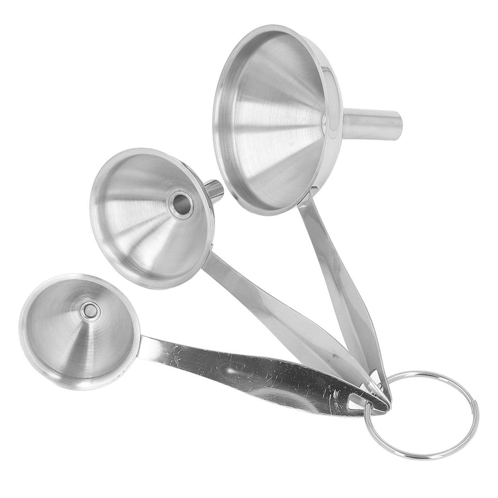 3PCS Small Funnels Stainless Steel Multifunctional Mini Filling Funnel Kit for Transferring Essential Oils Liquid Fluid