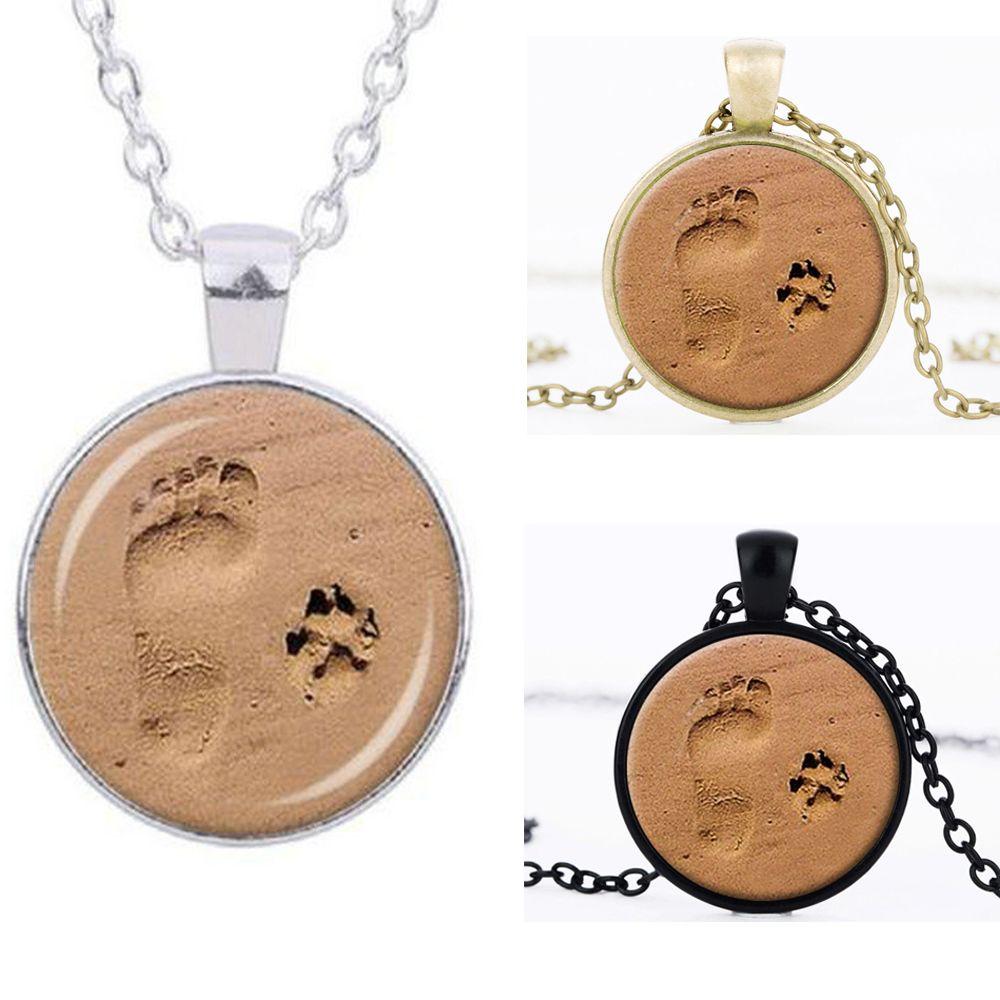 

Горячие винтажные модные кулон со следами, ювелирные изделия, ожерелья с принтом лапы, собака любовника