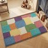 Nordic Korean Style Colorful Plaid Bathroom Mat Super Absorbent Non-Slip Soft Floor Rug Dopamine Home Decor for Bedroom Bathtub