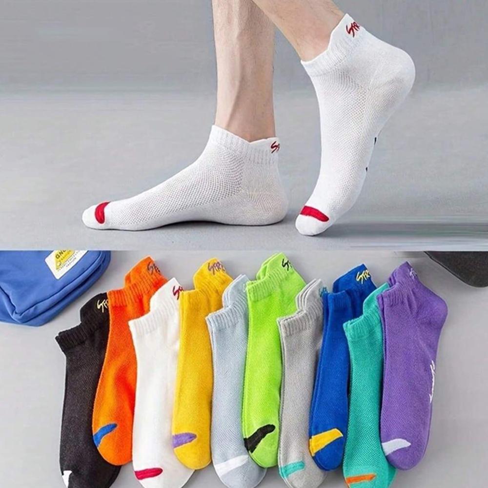 5/10/20/30 Paar Herren Knöchelsocken Modisch Buchstabe Sportstil Geruchshemmend Schweißabsorbierend Atmungsaktiv Unsichtbar Laufsocken