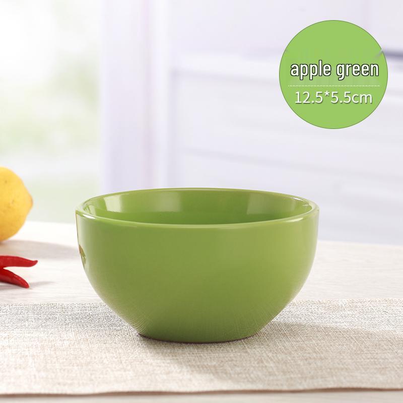 Colorful Large Ceramic Children's Bowl - Creative Underglaze Design for Rice or Porridge