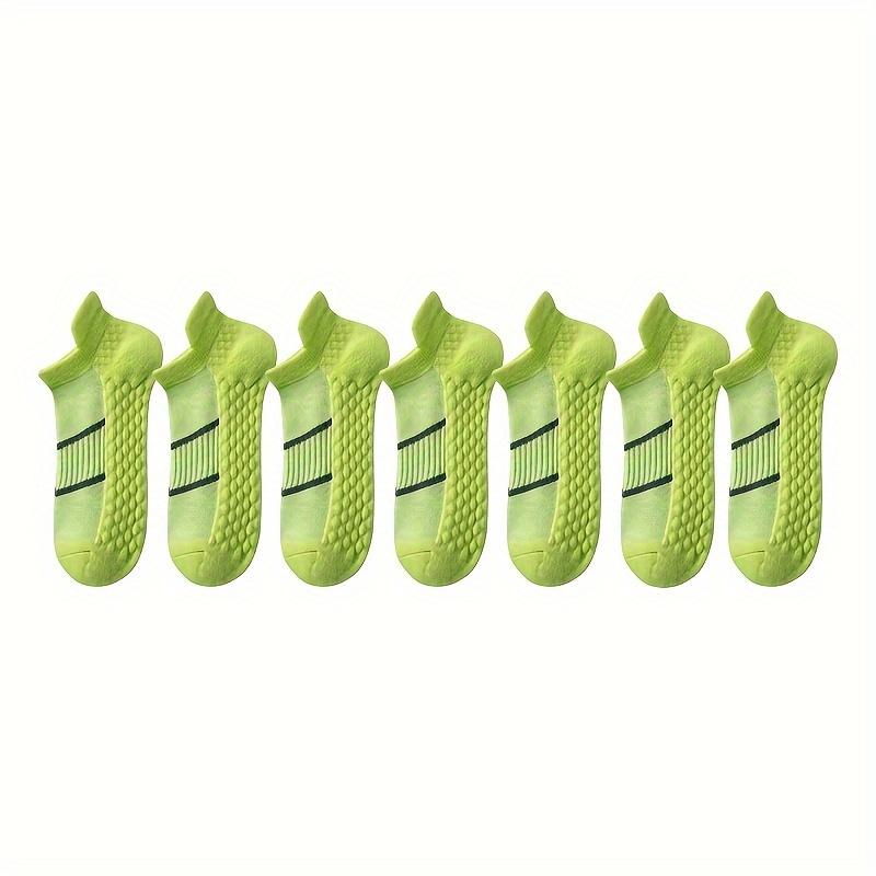 High quality7-Pair Women's Solid Color Ankle Socks - Breathable Short Socks with Ear (No Slouching), Plain Round Toe for Sneakers, Athletic & Casual