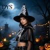 Halloween Costume Accessories Witch Hat, Reusable Oxford Cloth Pointed Wizard Festive Party Souvenir Hat for Costume, Carnival, Masquerade,
