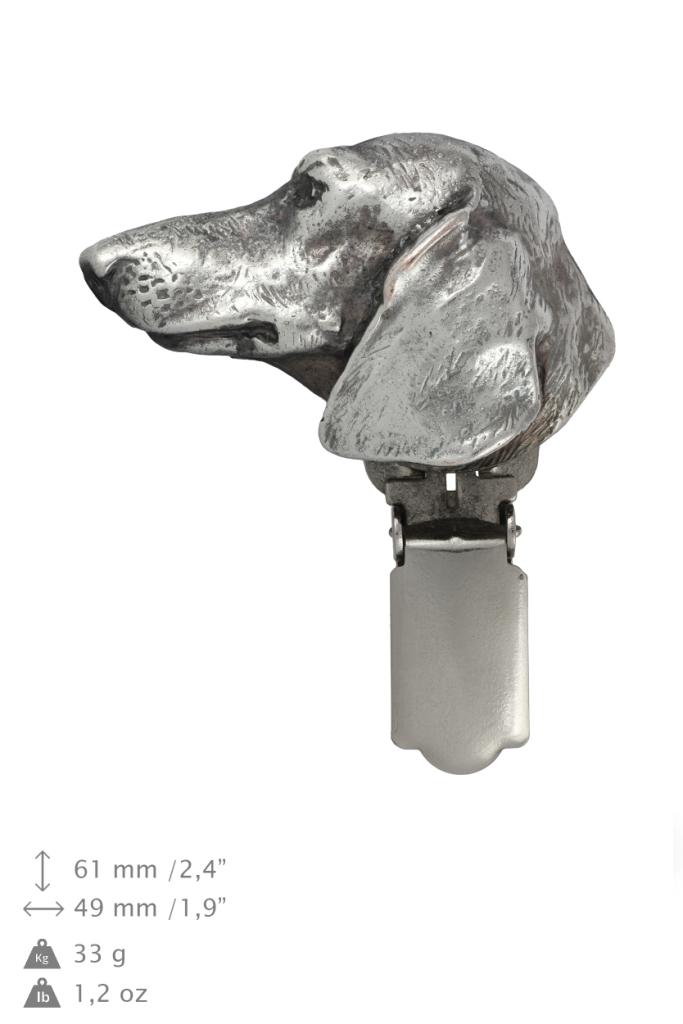 Dachshund Smooth-haired, Wiener dog, Badger dog – Brooch with a clip, holder for a start number – Design 02 | Art-Dog