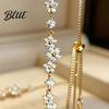 Cubic Zirconia Bracelet Flower Bracelet Adjustable Pull-Out Design Pull-out Slim