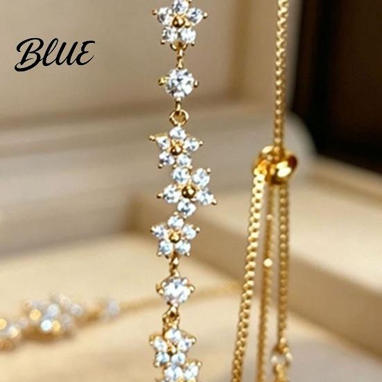 Cubic Zirconia Bracelet Flower Bracelet Adjustable Pull-Out Design Pull-out Slim