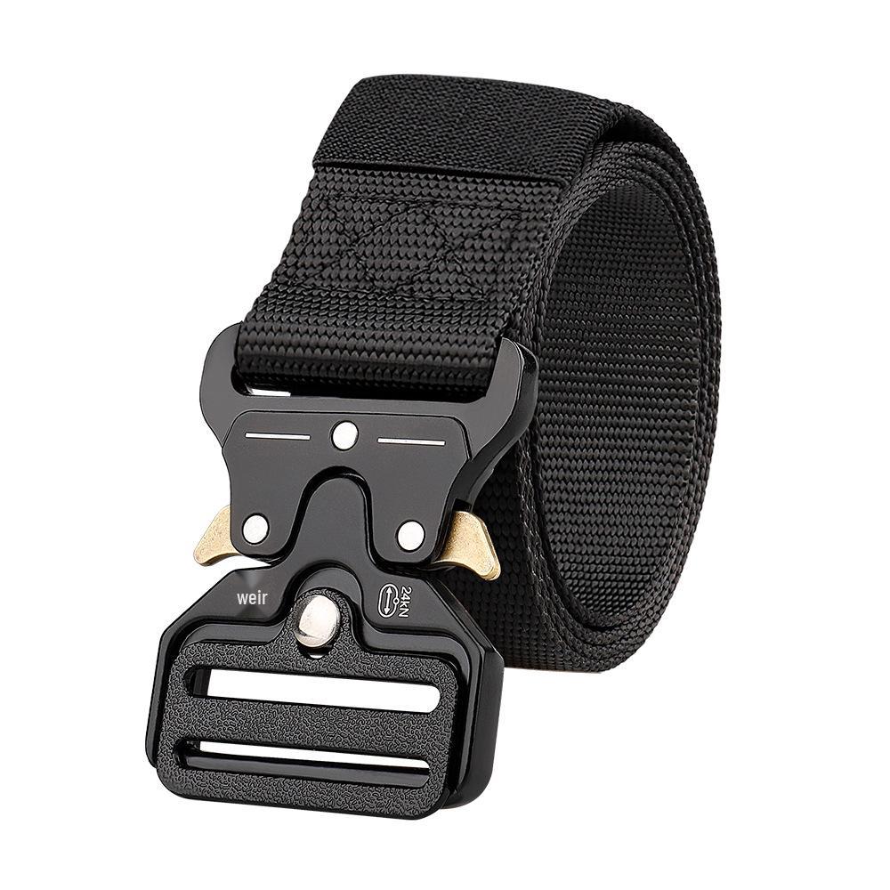 

Chihoo Tactical Belt - 3.8cm Zinc Alloy Cobra Buckle Nylon Canvas Belt for Men 125 cm