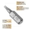 Uxcell 2/5/10pcs Square Head Screwdriver Bits 1/4" Hex Shank SQ0/SQ1/SQ2/SQ3 Head 1" Length S2 Steel Screw Driver Drill Bit