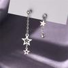 Trendy Shiny Rhinestone Moon Dangle Earrings For Women Temperament Moon Star Tassel Drop Earrings Wedding Party Jewelry Gifts