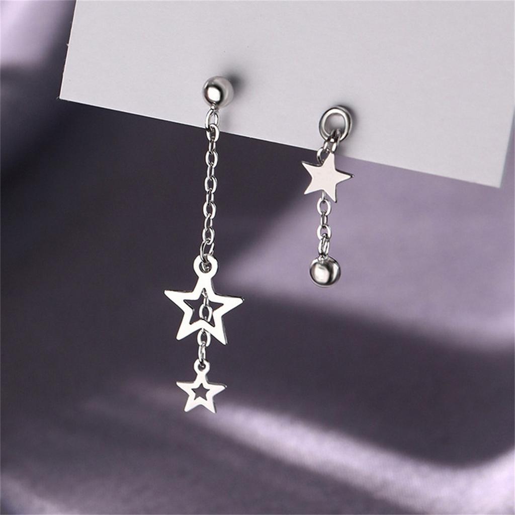 Trendy Shiny Rhinestone Moon Dangle Earrings For Women Temperament Moon Star Tassel Drop Earrings Wedding Party Jewelry Gifts