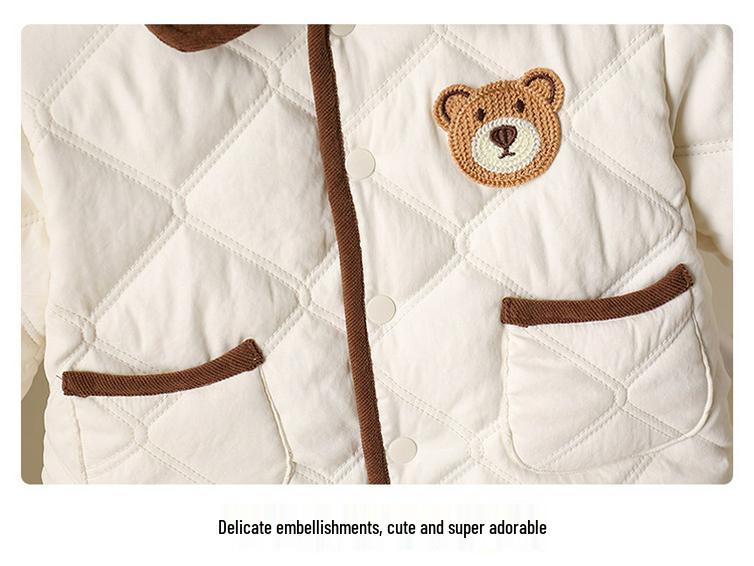 Infant Winter Fleece Lined Top & Pants Set: Thick Warm Outdoor Romper