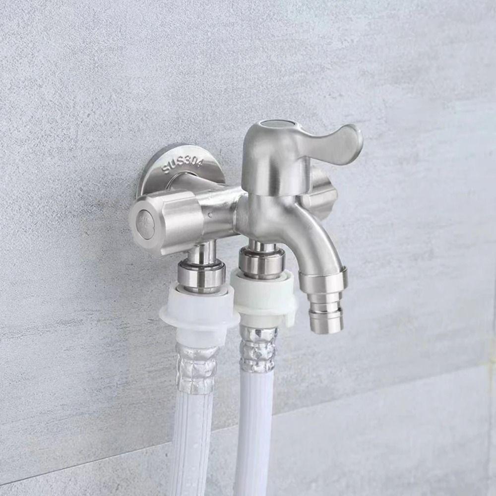 With Tape Stainless Steel Faucet with Washing Machine Outlet Angle Valve Faucet Toilet Diverter