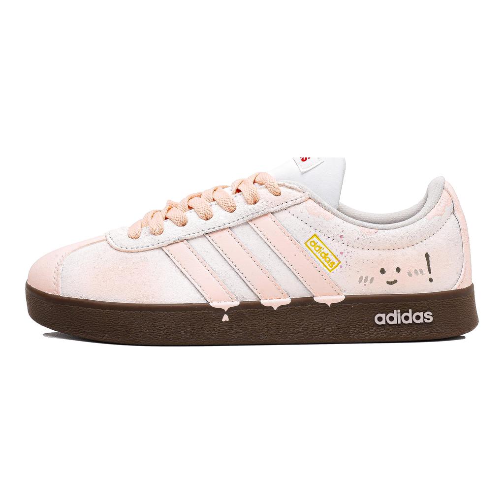 adidas VL COURT 2.0 Lifestyle Coconut Milk Cream Puff Abrasion Resistant Low Top Skateboard Shoes Unisex Pink HQ1802(Team1166-)