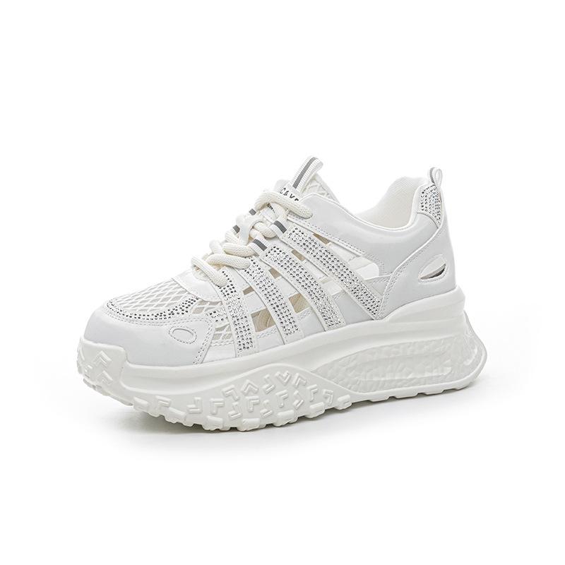 Dad shoes mesh breathable hollow women's 2025 new casual fashion sports explosion thick sole inner height increase women's shoes