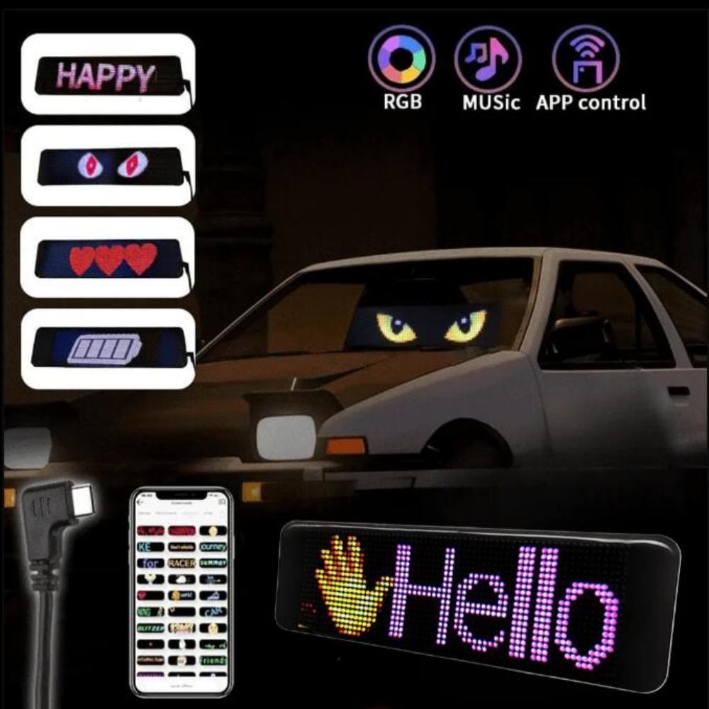 2PCS LED Eye For Car Window Screen Wireless Adhesive LED Light Blazexel Devil Eyes Light Flex LED Display Dynamic Eyes for car