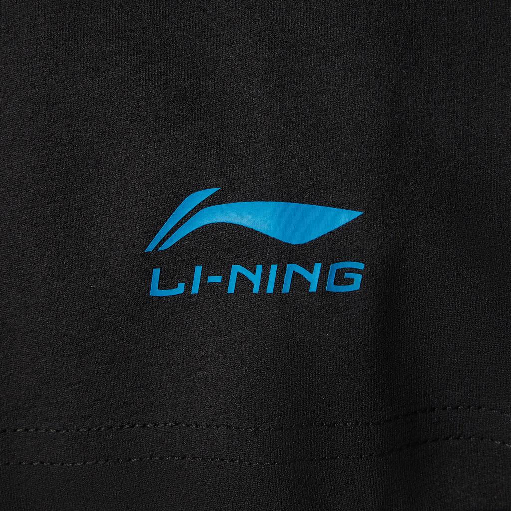 Li-Ning Comfortable Letter Print Round Neck Loose Short Sleeve T-Shirt Men Tops Black AHSV365-1