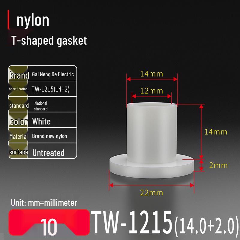 T-Shaped Nylon Gasket Ring Screw Shaft Sleeve with Concave-Convex Insulation Pad M2