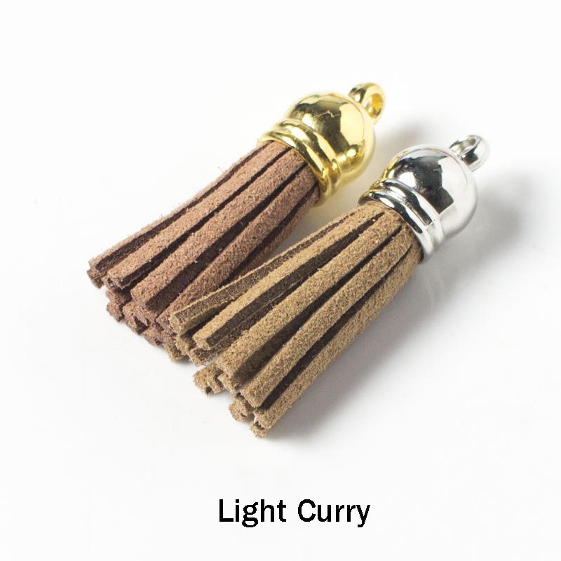 20Pcs/Lot 35mm Leather Tassel for Keychain Straps Jewelry Fiber Fringe Suede Tassel DIY Key Chain Pendants Jewelry Accessories