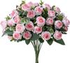 10 Heads Artificial Flower Silk Rose White Eucalyptus Leaves Peony Bouquet Fake Flower for Wedding Table Party Vase Home Decor