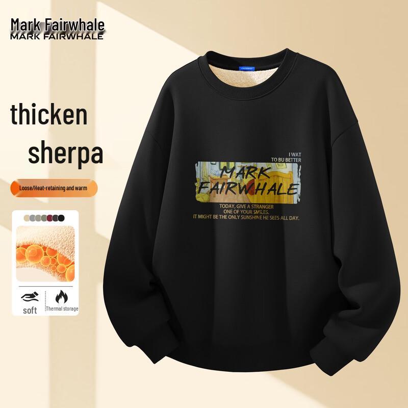 Mark Fairwhale Men's Sherpa Fleece Lined Round Neck Sweatshirt