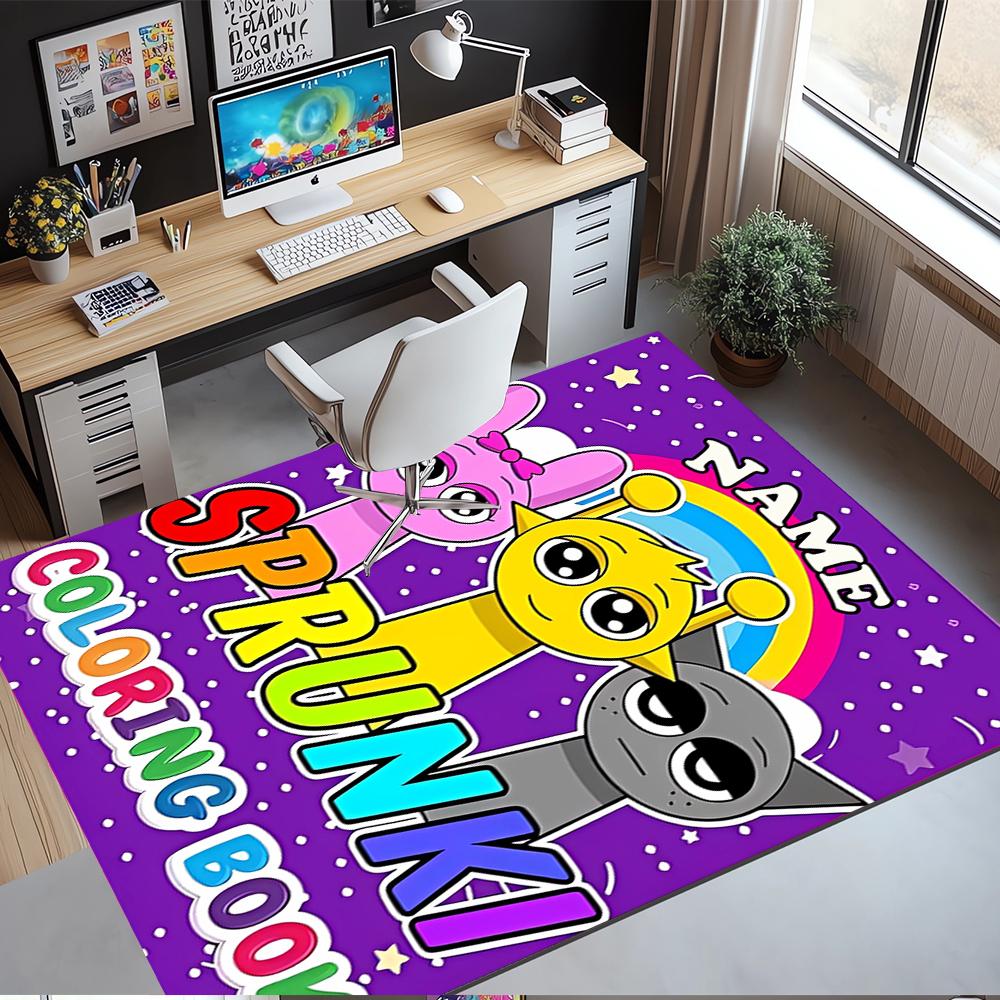 Custom Name Sprunki Printed Carpet,Rug for Office Chair Living Room Bedroom Kitchen Room Decor Gifts.