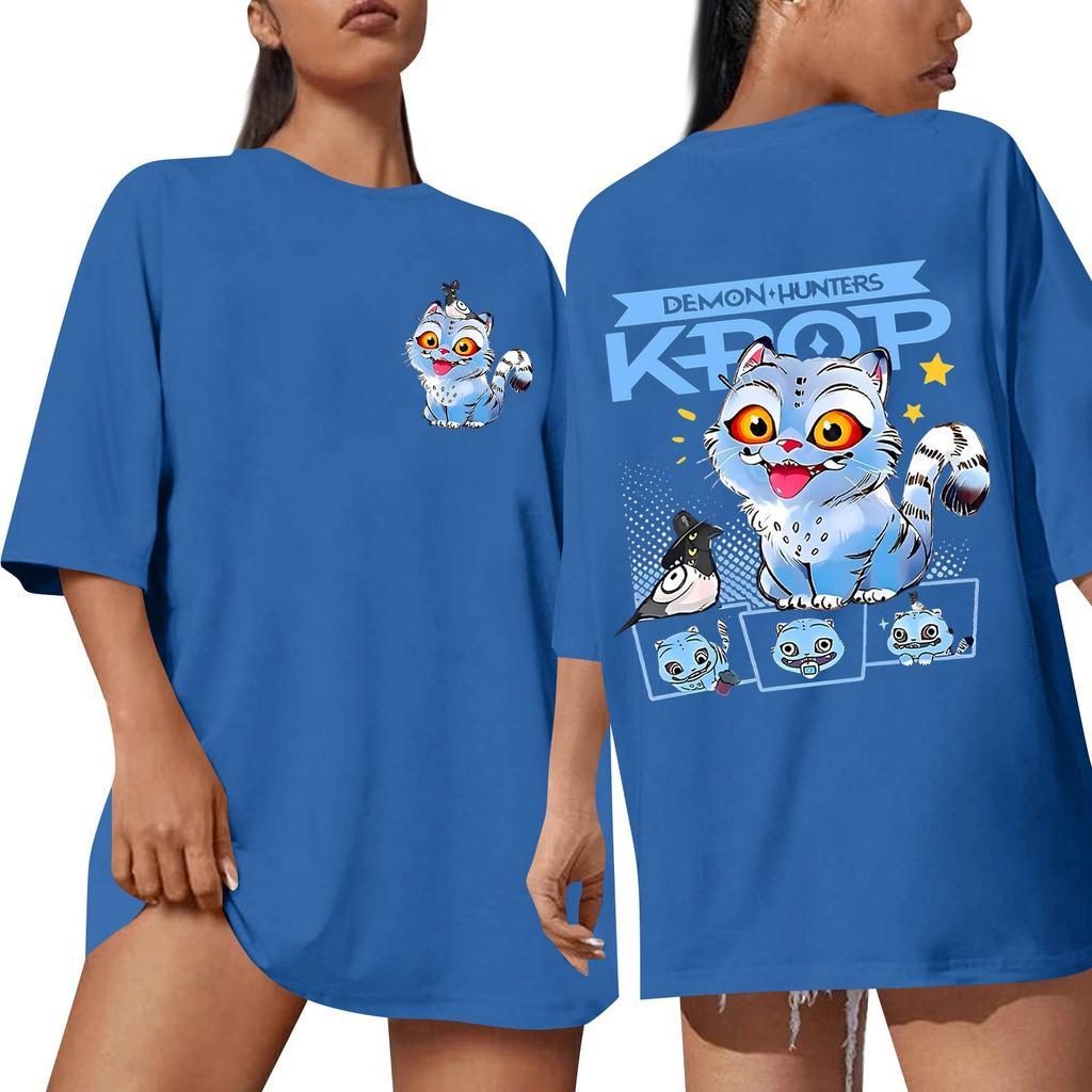 Women's Round Neck Short Sleeve T-shirt Casual Loose Top