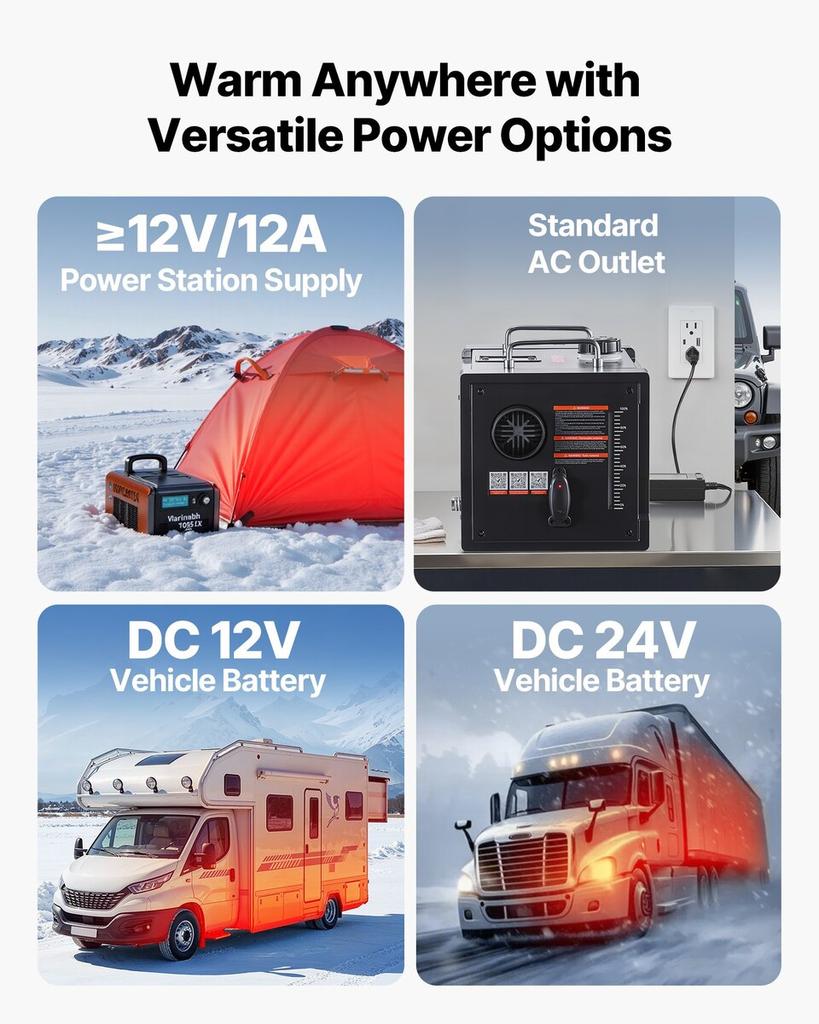 Dieselheizgerät, 8 kW, DC 12 V/24 V, All-in-One tragbares Diesel-Luftheizgerät mit Bluetooth-APP-Steuerung, Fernbedienung und LCD-Bildschirm, 7-Liter-Kraftstofftank für