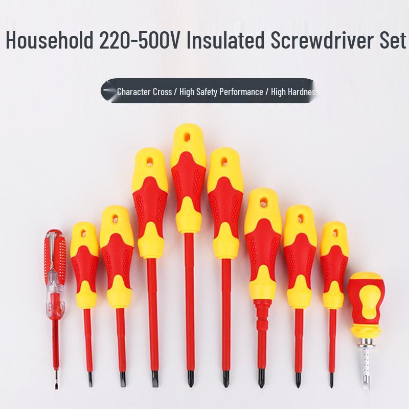 10-Piece Insulated Electrician's Screwdriver Set: Multi-functional Slotted & Phillips for Household Use