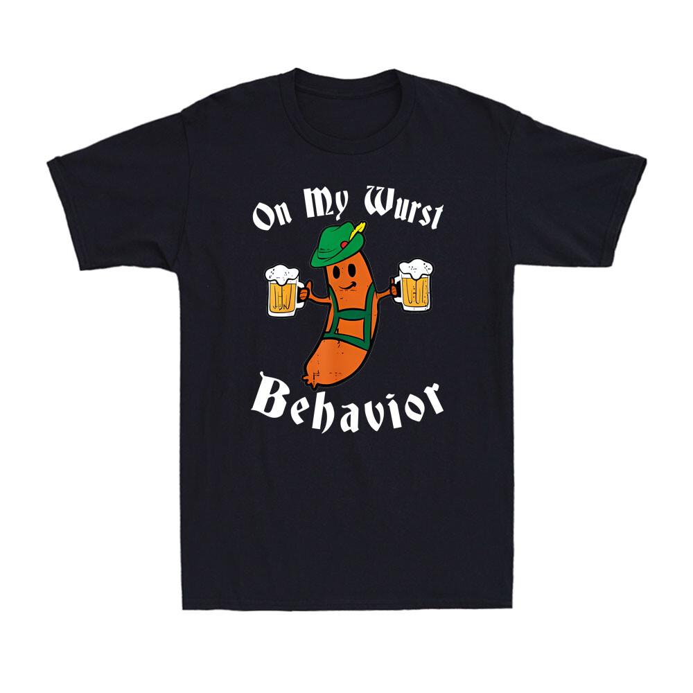 Oktoberfest On My Wurst Behavior Funny German Beer Drinking Men s T-Shirt S разноцветный