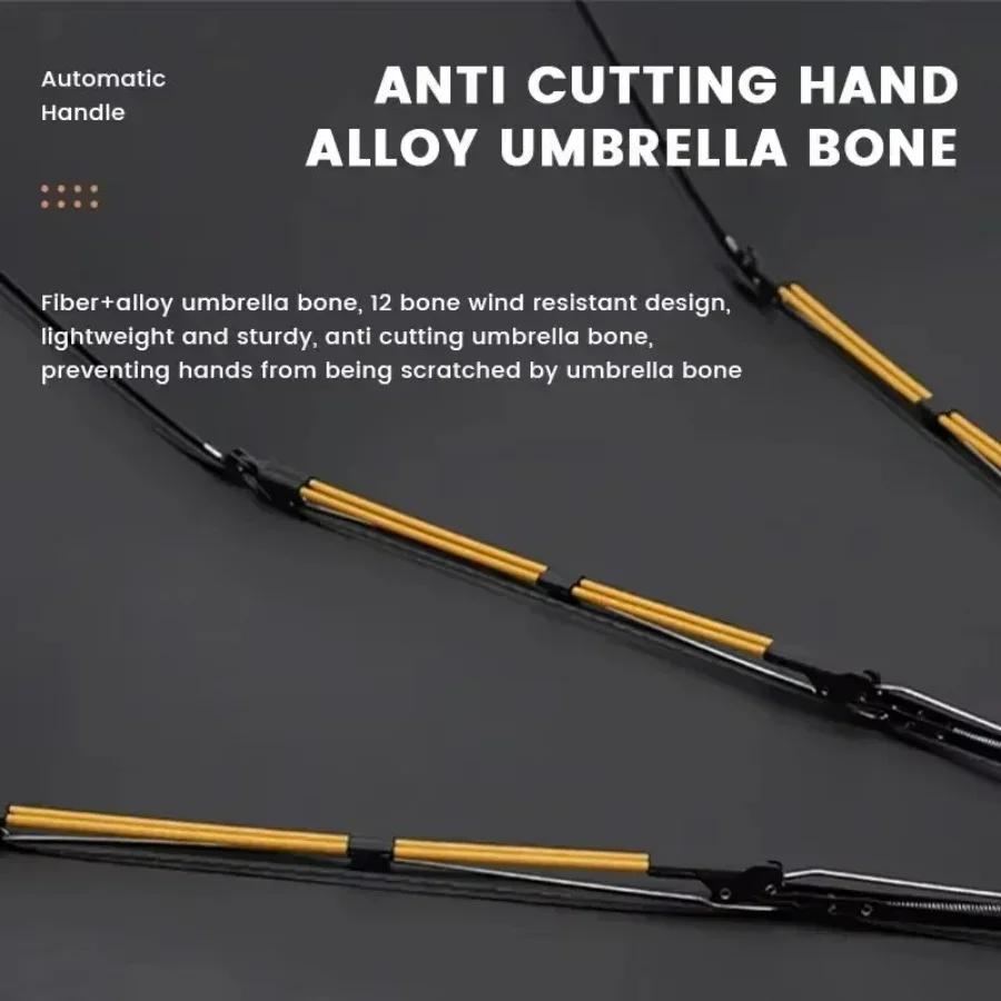 Folding Strong Windproof Automatic Umbrella 24 Double Keel Umbrella Sunshade Men's Umbrella Rain Large Parasol for Women
