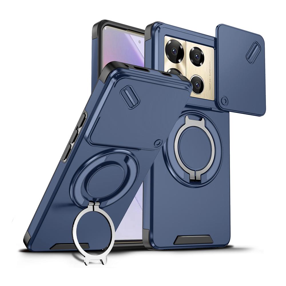 KEYSION 360° Ringständer Handyhülle für Infinix Note 40 Pro 4G 40 Pro+ 5G Schiebekamera Schutz Magnetisch Stoßfest Rückseite