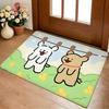Line Puppy Cute Floor Mat Cozy Flannel Soft Thick Non-Slip Mat For Living Room Bedroom Kitchen Decor Rugs