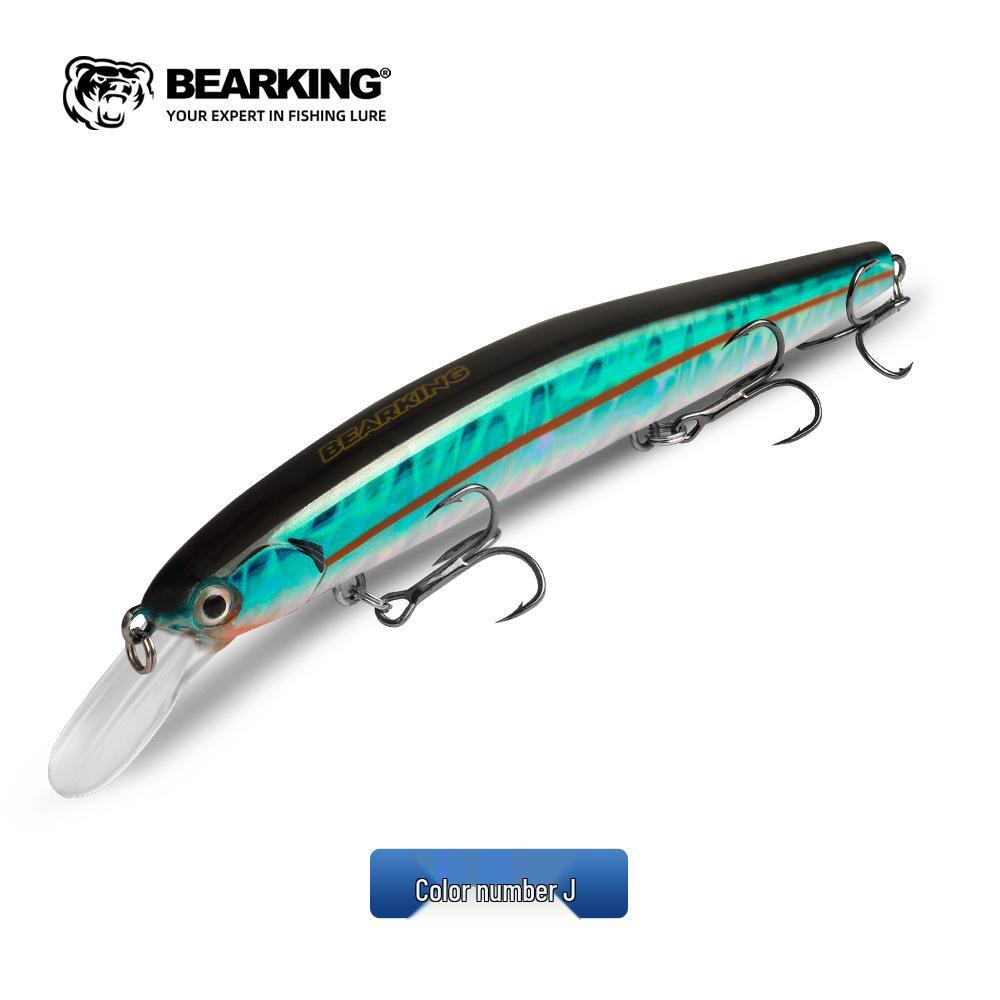 Bear King A33 Floating Minnow Lure 130mm 14.5g with Sonic Fish Attracting Long Lip Plate