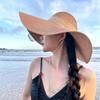 Straw Hat Summer Women's Seaside Big Brim Sunshade Beach Hat Foldable Vacation Style Versatile Sunscreen Hat