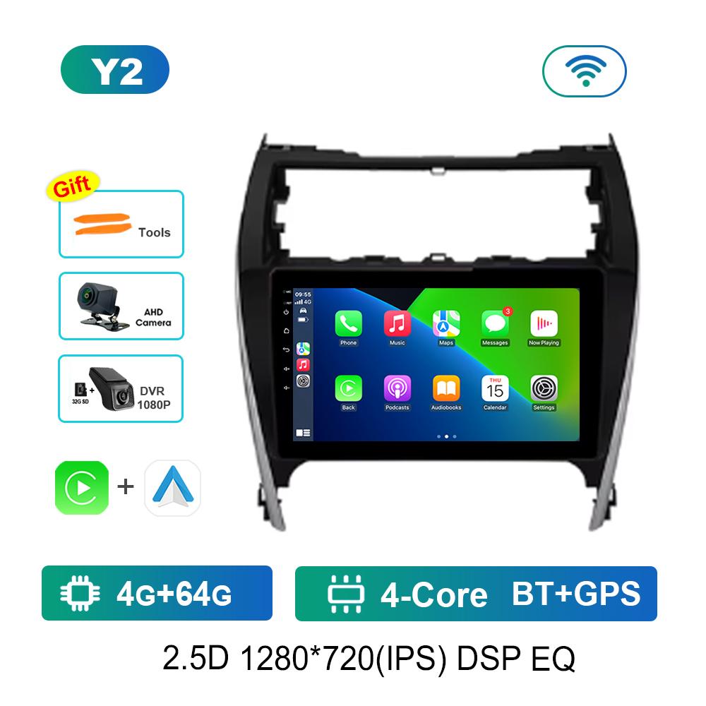 For Toyota Camry 7 50 55 2012 - 2017 Car Video Multimedia Player GPS Navi Android System 4G Carplay WiFi 2.5D Screen Bluetooth