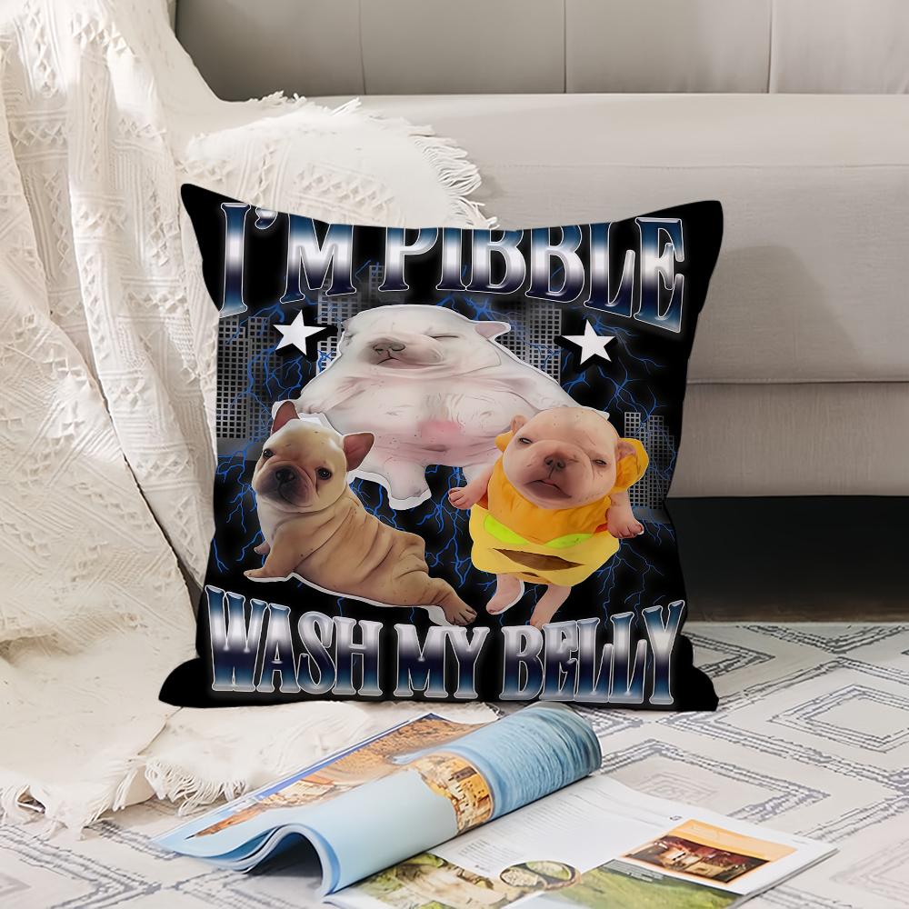 Mode print Pibble Was Mijn Buik Kussenhoes Kantoorkussens Geschikt Voor Bank Auto Slaapkamer Decoratieve Kussenhoes 45x45cm