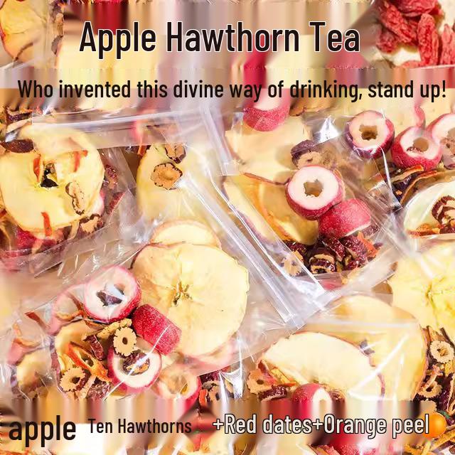 Apple & Hawthorn Tea with Dried Tangerine Peel and Red Dates - Health-Preserving Brewed Drink, Individually Packaged