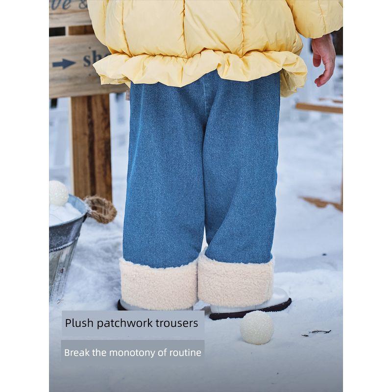 David Bella Children's Wide-Leg Pants 2026 New Girls' A-Class Denim Long Pants Baby Winter Pants Lyocell