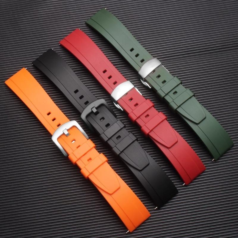 Quality FKM rubber watch strap 18mm 20mm 22mm 24mm quick release strap for Rolex Omega Cas