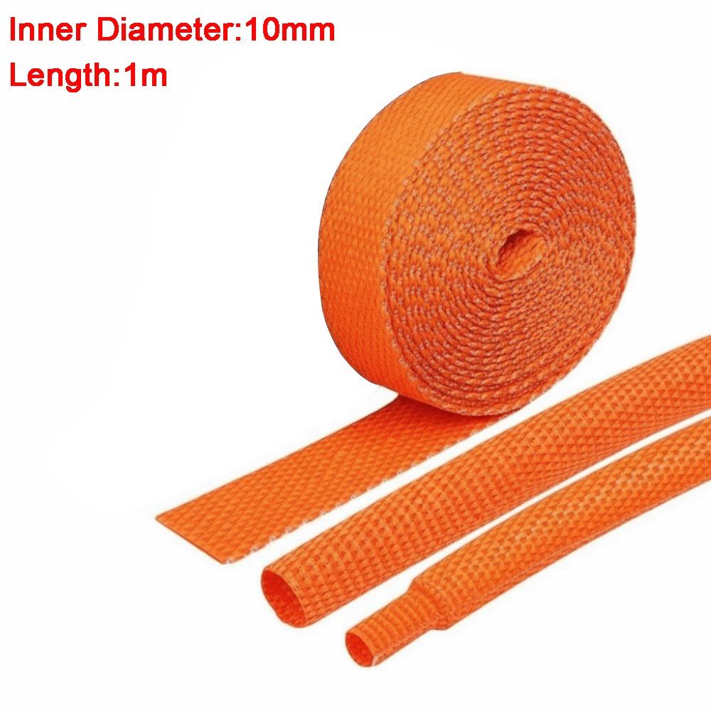 Innendurchmesser 10mm Geflochtene Kabelhüllen Flammhemmend Schrumpfbar Schrumpfschlauch PET-Material Länge 1-3 Meter