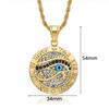 Egyptian Eye of Horus Necklace Pendant & Chain For Men Women Gold Color Stainless Steel Round Hiphop Ancient Egypt Jewelry N1238