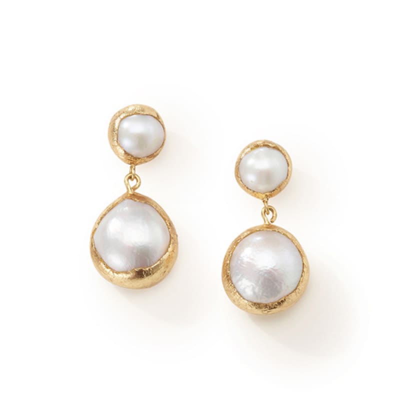 FINDELISE Baroque Freshwater Pearl Drop Earrings