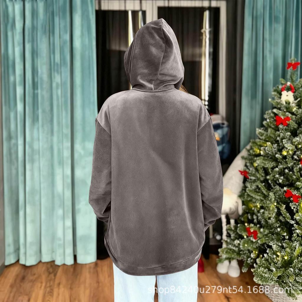 Unisex Fashion Casual Solid Color Long Sleeve Hooded Sweatshirt with Pet Pocket